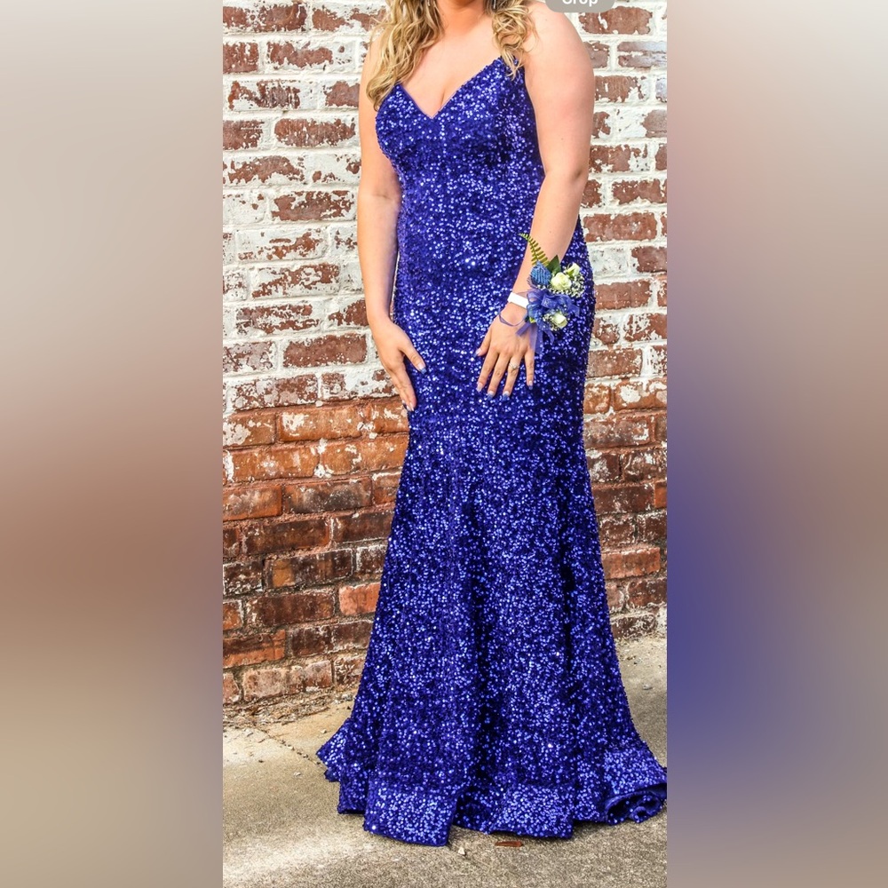 Amelia Couture Strapless Fully Sequined Mermaid Prom Dress